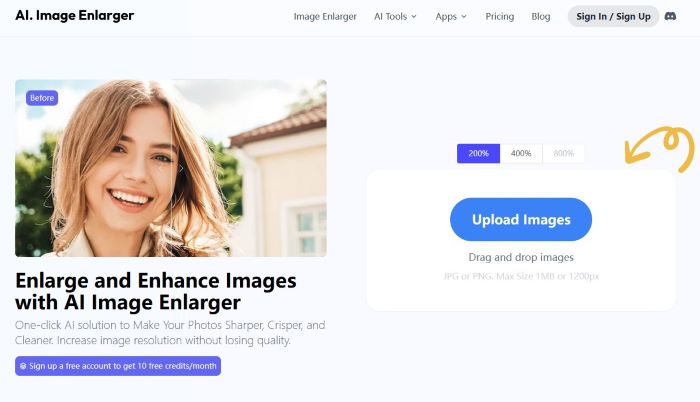 ai image sharpening online with ai image enlarger