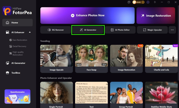 use hitpaw ai generator tool
