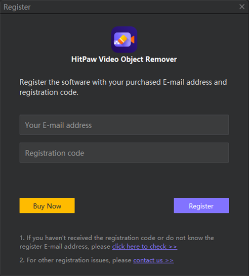 HitPaw video Object remover activate